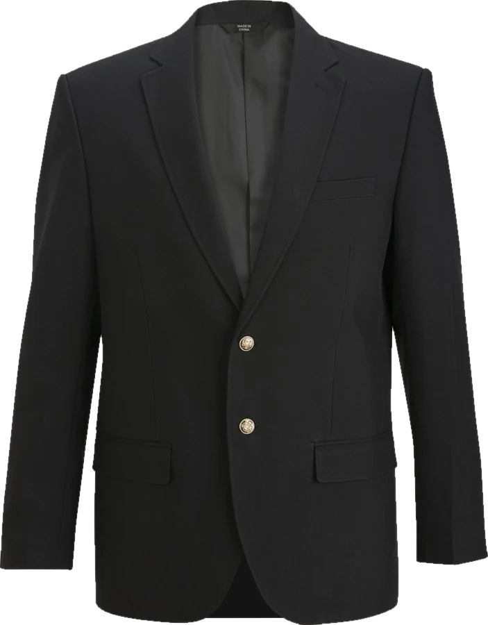 Blazer with gold-tone buttons, black.