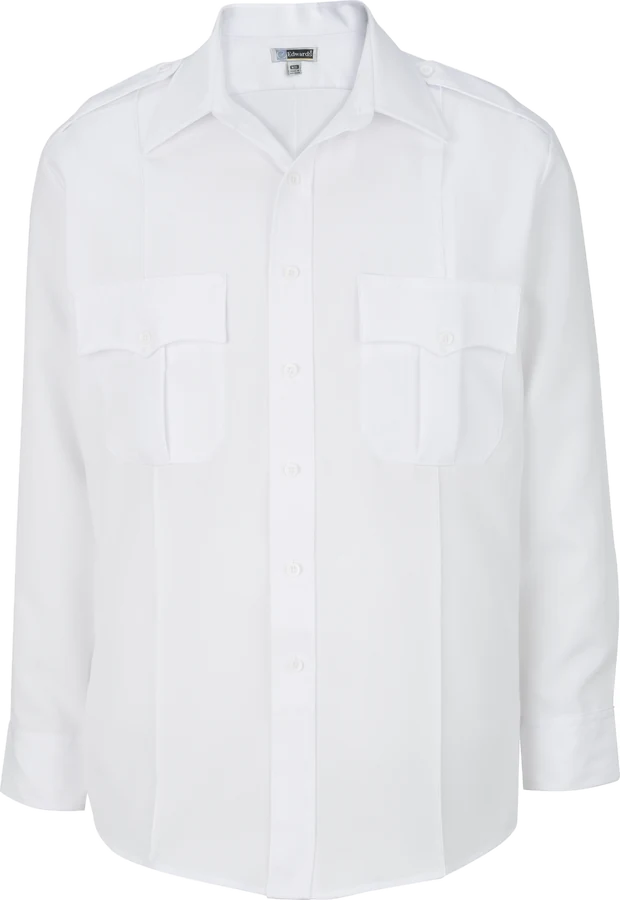Long-sleeve security shirt, white.