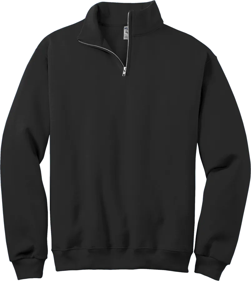 Quarter-zip sweatshirt, black.