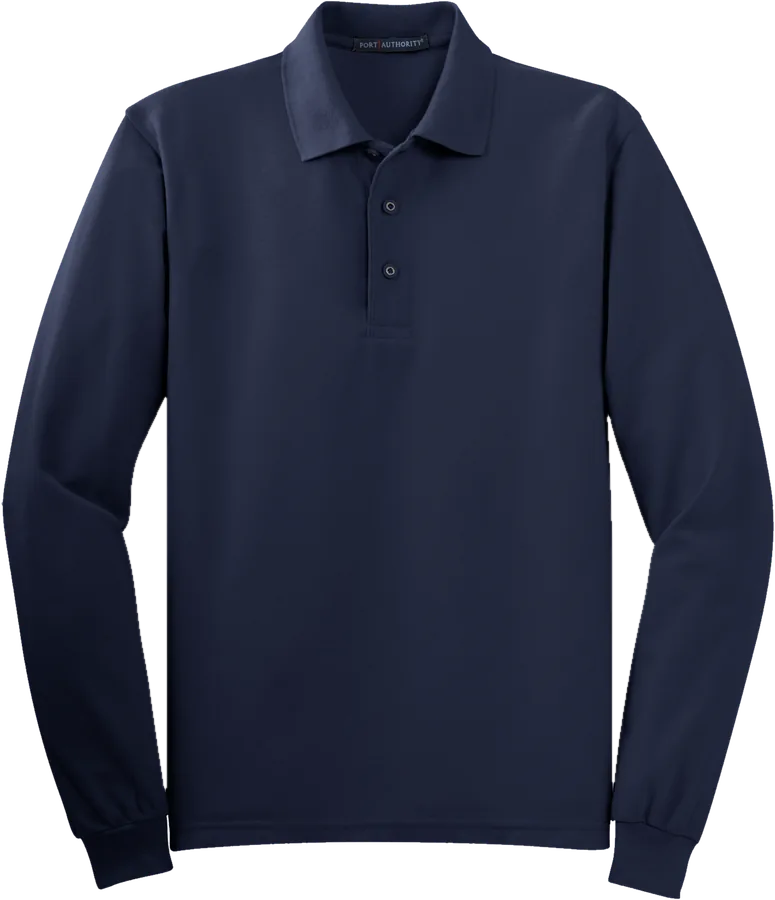 Long-sleeve polo, navy.