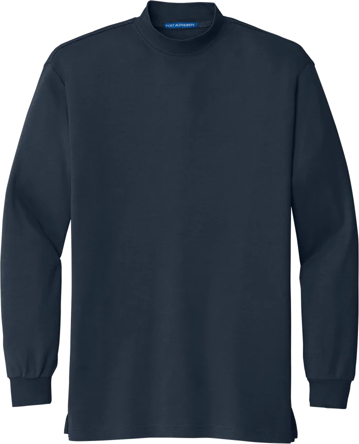 Mock turtleneck, navy.