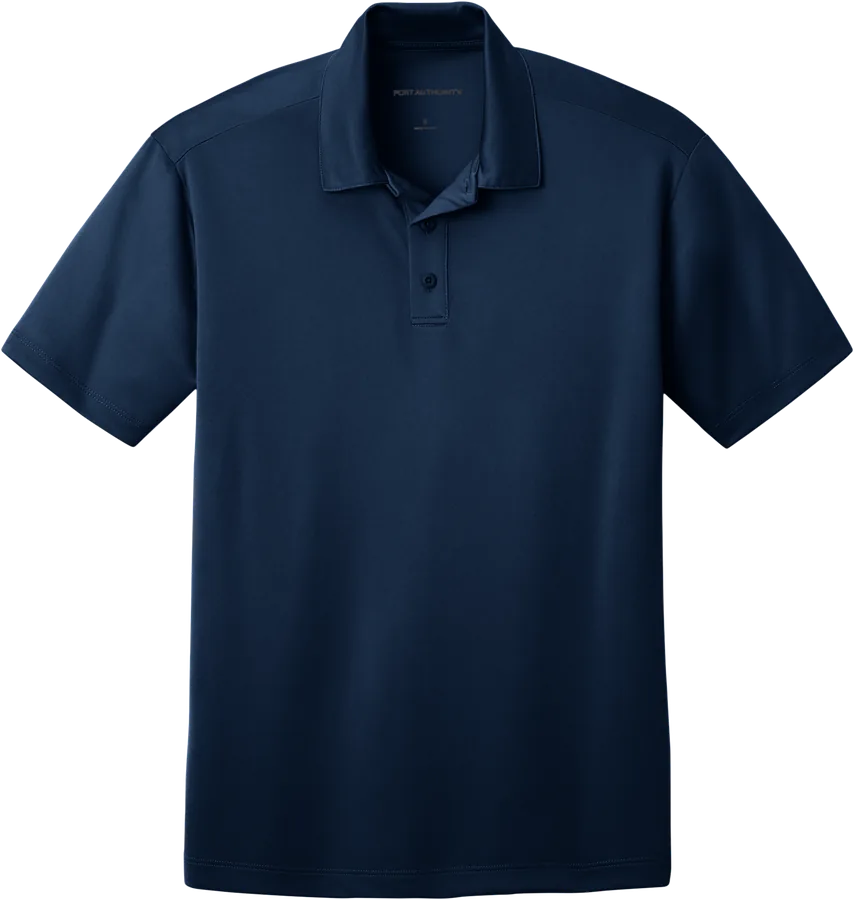 Moisture-wicking polo, navy.