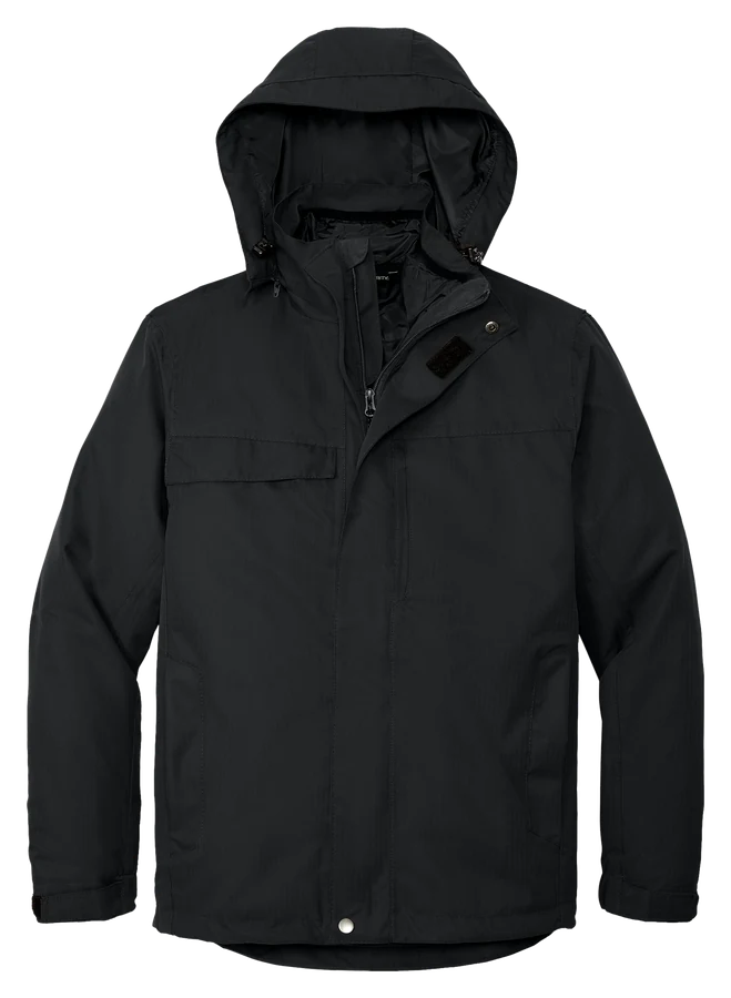 3-in-1 parka, black.