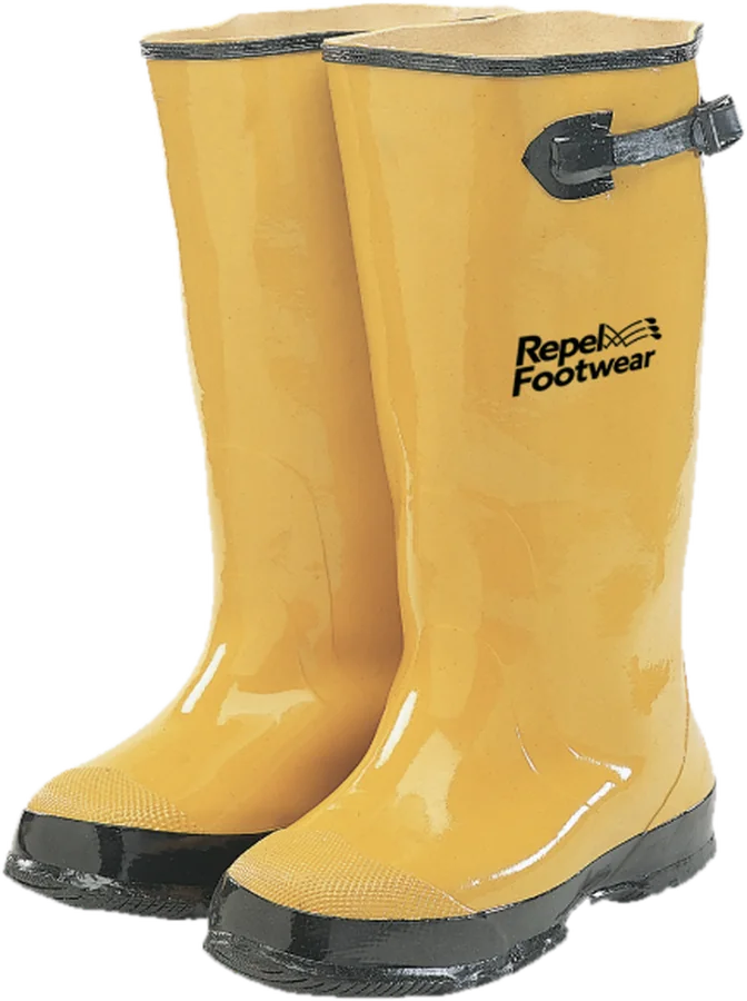 Over-the-shoe slush boot, yellow.