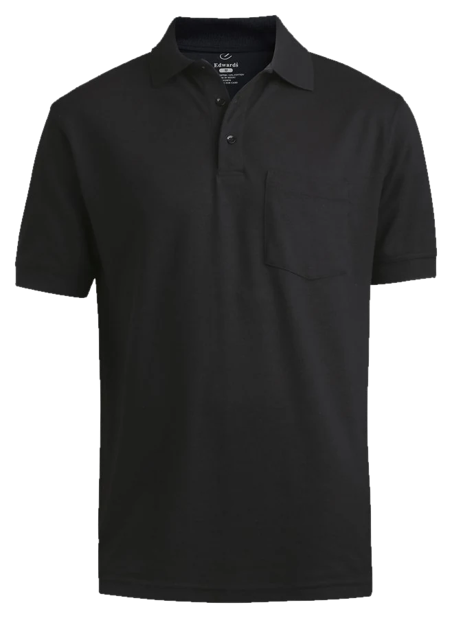 Security polo with pocket, black.